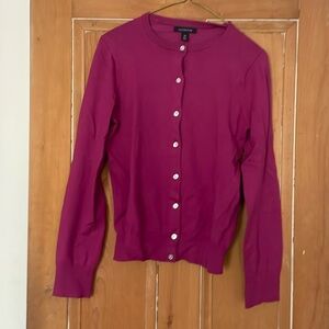 raspberry Lands End XS cotton sweater